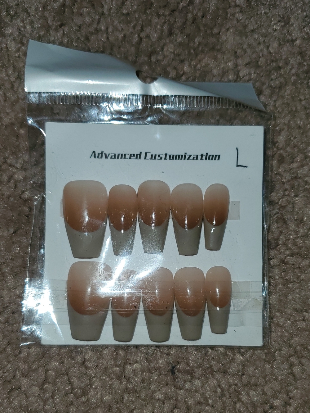 Nude Ombre Press-On Nails - Beige Brown